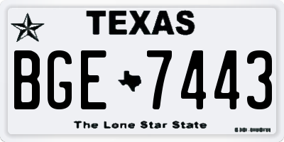 TX license plate BGE7443