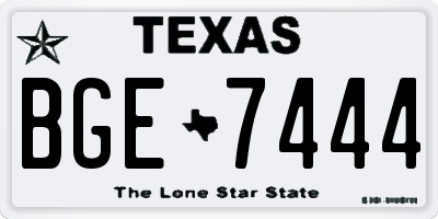 TX license plate BGE7444