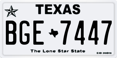 TX license plate BGE7447