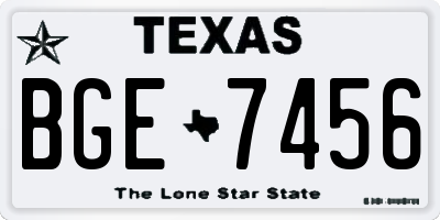 TX license plate BGE7456