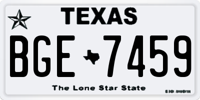 TX license plate BGE7459