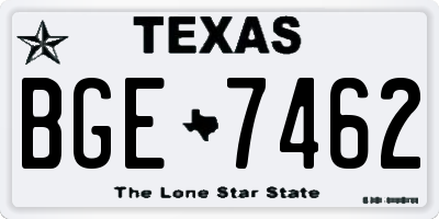TX license plate BGE7462