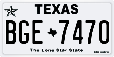 TX license plate BGE7470
