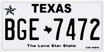 TX license plate BGE7472