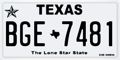 TX license plate BGE7481