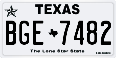 TX license plate BGE7482