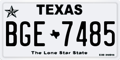 TX license plate BGE7485