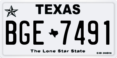 TX license plate BGE7491