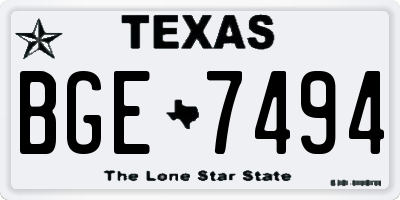 TX license plate BGE7494
