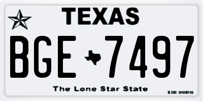 TX license plate BGE7497