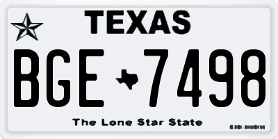 TX license plate BGE7498