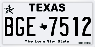 TX license plate BGE7512