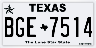 TX license plate BGE7514