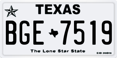 TX license plate BGE7519