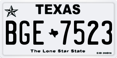 TX license plate BGE7523