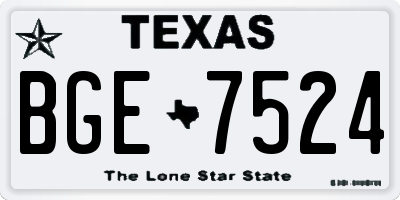 TX license plate BGE7524