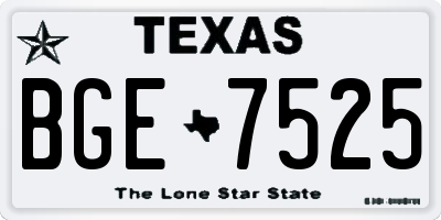 TX license plate BGE7525