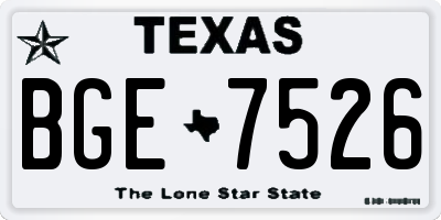 TX license plate BGE7526