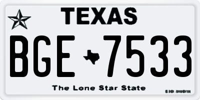 TX license plate BGE7533