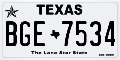 TX license plate BGE7534
