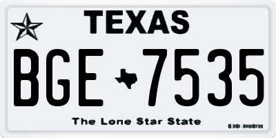 TX license plate BGE7535