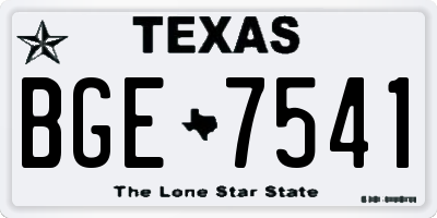 TX license plate BGE7541
