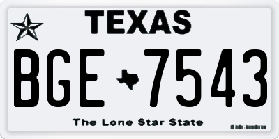 TX license plate BGE7543