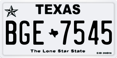 TX license plate BGE7545