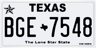 TX license plate BGE7548
