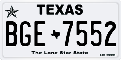 TX license plate BGE7552