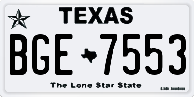 TX license plate BGE7553