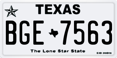 TX license plate BGE7563