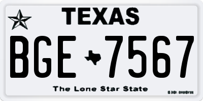 TX license plate BGE7567