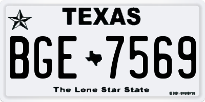 TX license plate BGE7569