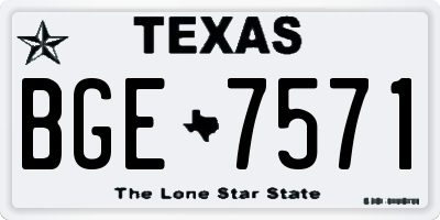 TX license plate BGE7571