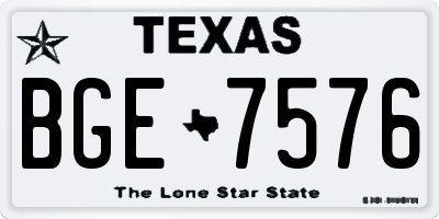 TX license plate BGE7576