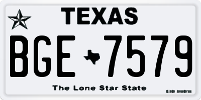 TX license plate BGE7579