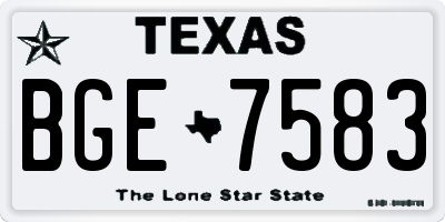 TX license plate BGE7583