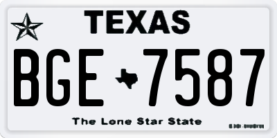 TX license plate BGE7587