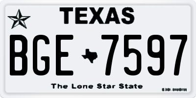 TX license plate BGE7597