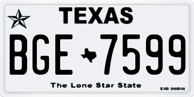 TX license plate BGE7599