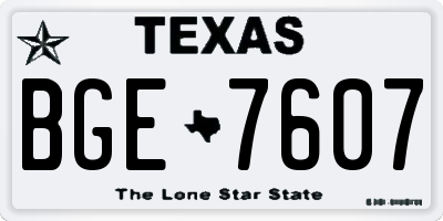 TX license plate BGE7607