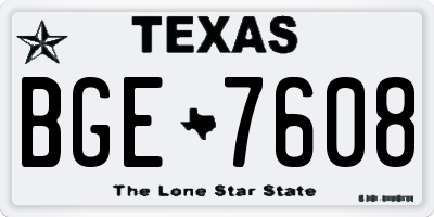 TX license plate BGE7608