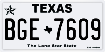 TX license plate BGE7609