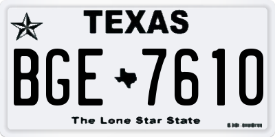 TX license plate BGE7610