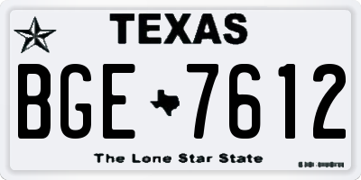 TX license plate BGE7612