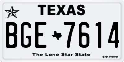 TX license plate BGE7614