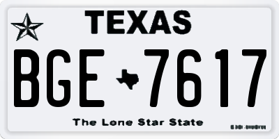 TX license plate BGE7617