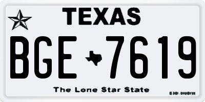 TX license plate BGE7619