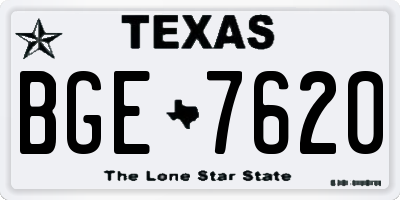 TX license plate BGE7620